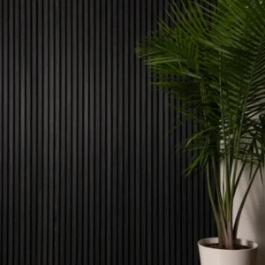 Wood Acoustic Slat Wall Panels Black